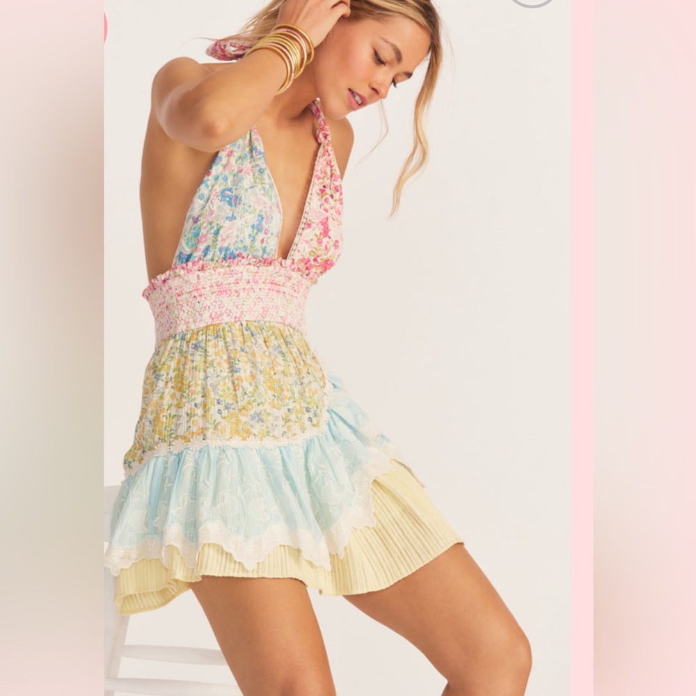 LoveShackFancy Cambria halter dress